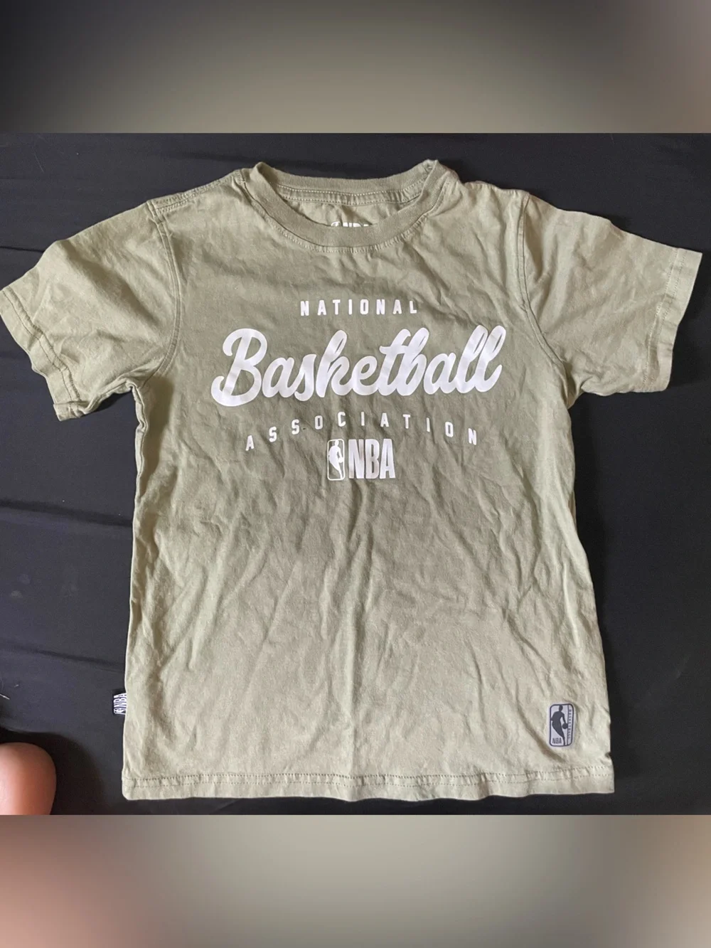 NBA Kids' Olive Green Basketball Tee with White Logo